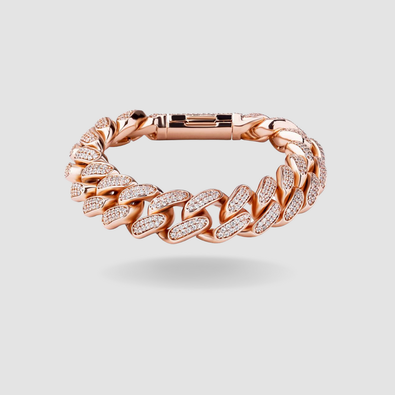 CUBAN PRONG BRACELET-JEWCY ICE PARIS-ROSE GOLD