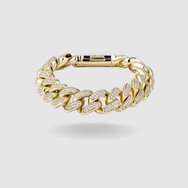 CUBAN PRONG BRACELET-JEWCY ICE PARIS-GOLD